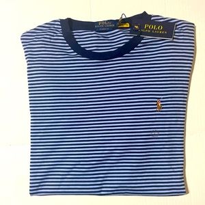 POLO RALPH LAUREN NARROW STRIPE CUSTOM FIT TEE
BLUE SIZE LARGE